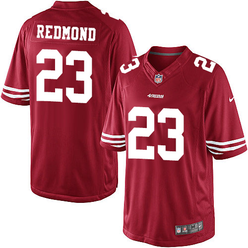 Men's Limited Will Redmond Nike Jersey Red Home - #23 NFL San Francisco 49ers